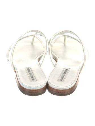 Manolo Blahnik Leather Slides