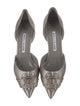 Manolo Blahnik Satin Crystal Embellishments D'Orsay Pumps