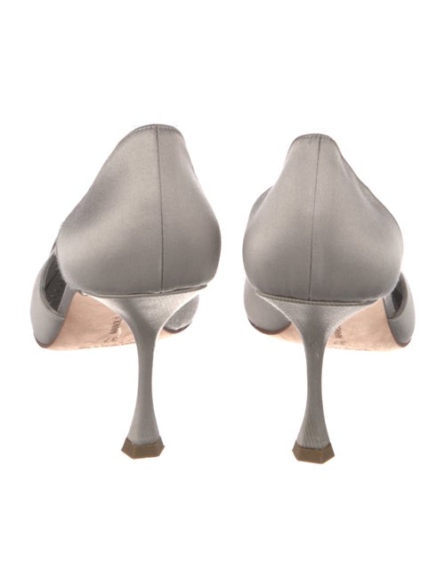 Manolo Blahnik Satin Crystal Embellishments D'Orsay Pumps