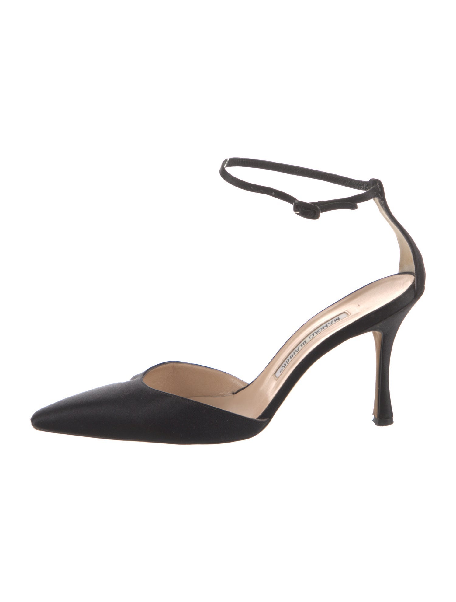 Manolo Blahnik Satin D'Orsay Pumps