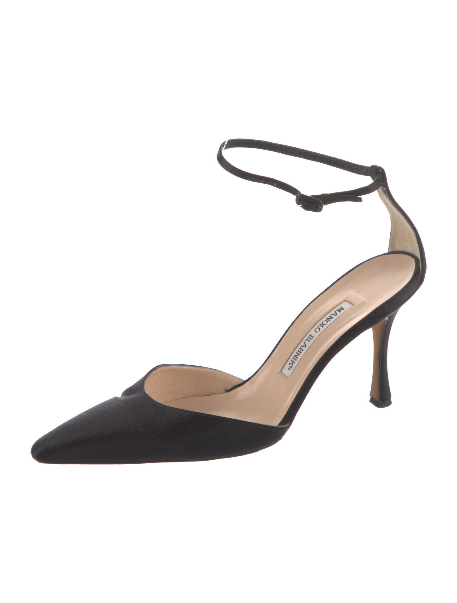 Manolo Blahnik Satin D'Orsay Pumps