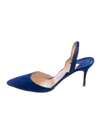 Manolo Blahnik Suede Slingback Pumps