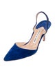 Manolo Blahnik Suede Slingback Pumps