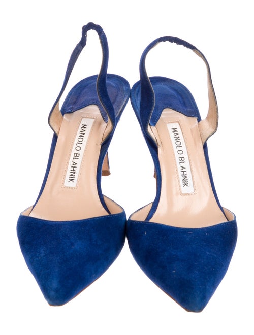 Manolo Blahnik Suede Slingback Pumps