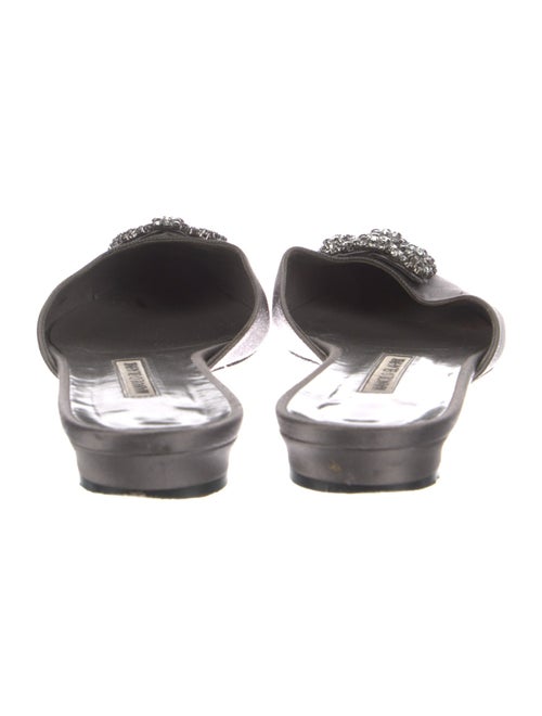 Manolo Blahnik Satin Crystal Embellishments Mules