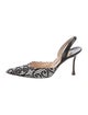Manolo Blahnik Printed Embroidered Accent Slingback Pumps