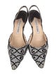 Manolo Blahnik Printed Embroidered Accent Slingback Pumps