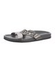 Manolo Blahnik Grey Metallic Leather Slide