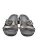 Manolo Blahnik Grey Metallic Leather Slide