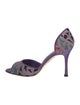 Manolo Blahnik Suede Printed D'Orsay Pumps