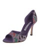 Manolo Blahnik Suede Printed D'Orsay Pumps