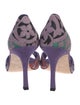 Manolo Blahnik Suede Printed D'Orsay Pumps