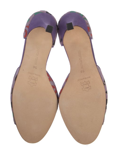 Manolo Blahnik Suede Printed D'Orsay Pumps