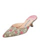 Manolo Blahnik Floral Print Beaded Accents Mules