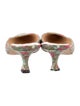 Manolo Blahnik Floral Print Beaded Accents Mules