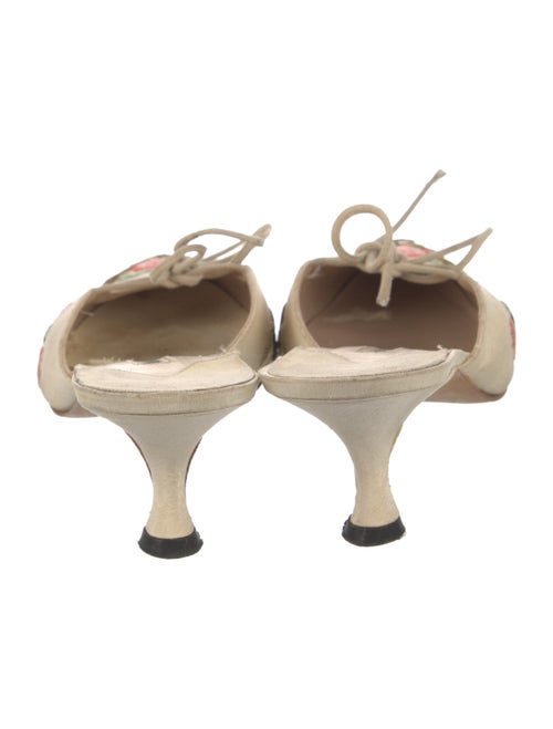 Manolo Blahnik Floral Print Embroidered Accent Mules