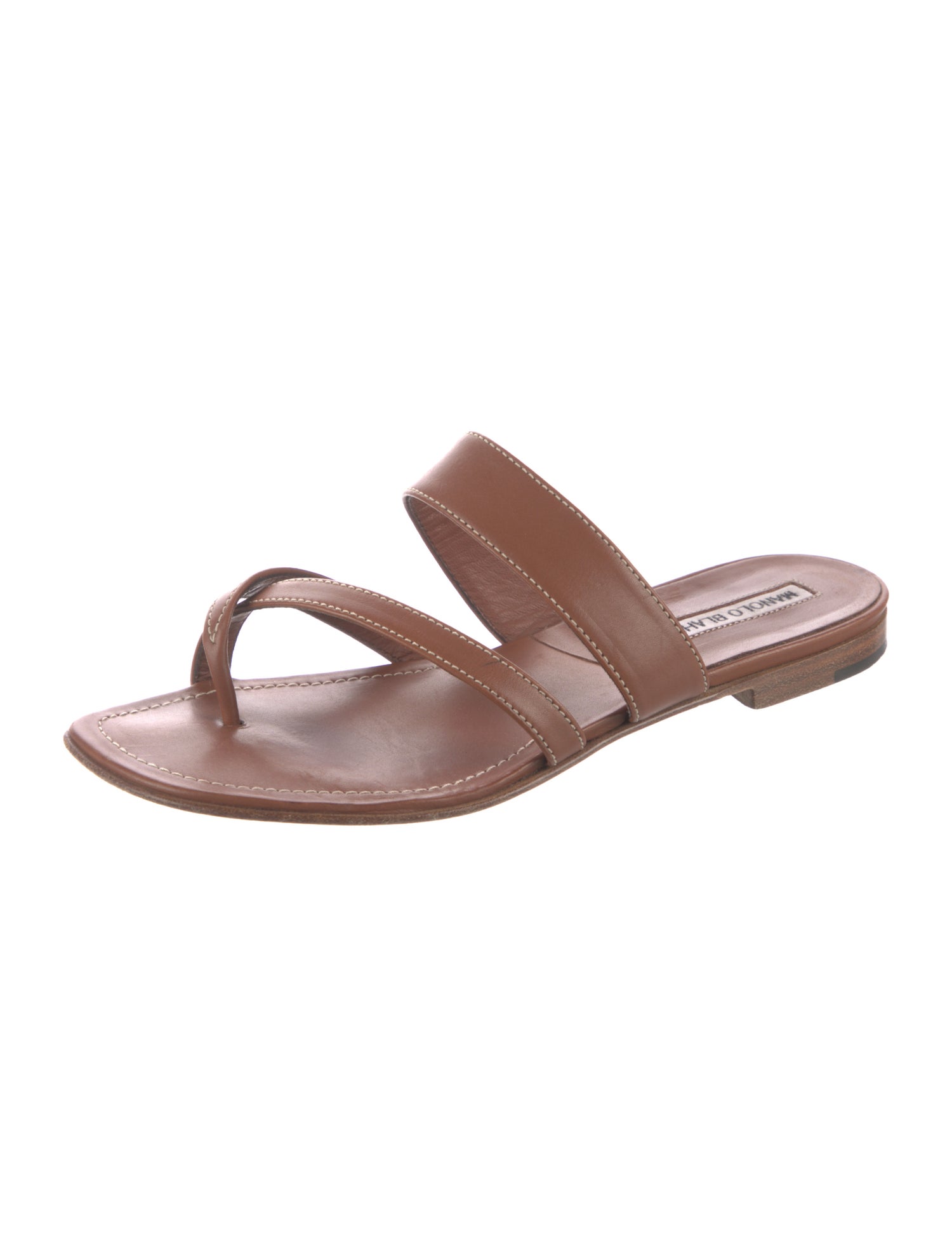 Manolo Blahnik Leather Slides