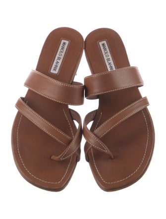 Manolo Blahnik Leather Slides