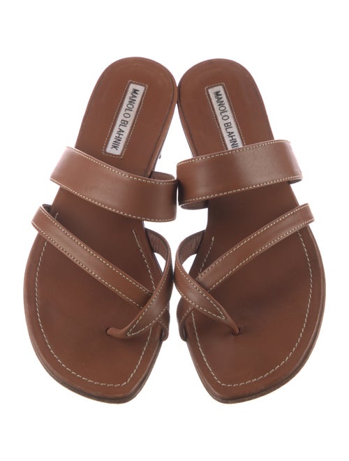 Manolo Blahnik Leather Slides