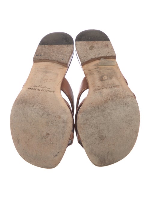 Manolo Blahnik Leather Slides