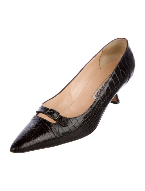 Manolo Blahnik Alligator Keyhole Accent Pumps