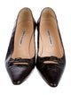 Manolo Blahnik Alligator Keyhole Accent Pumps