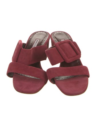Manolo Blahnik Suede Slides