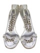 Manolo Blahnik Leather Chain-Link Accents Sandals