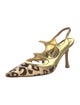 Manolo Blahnik Mesh Animal Print Slingback Pumps