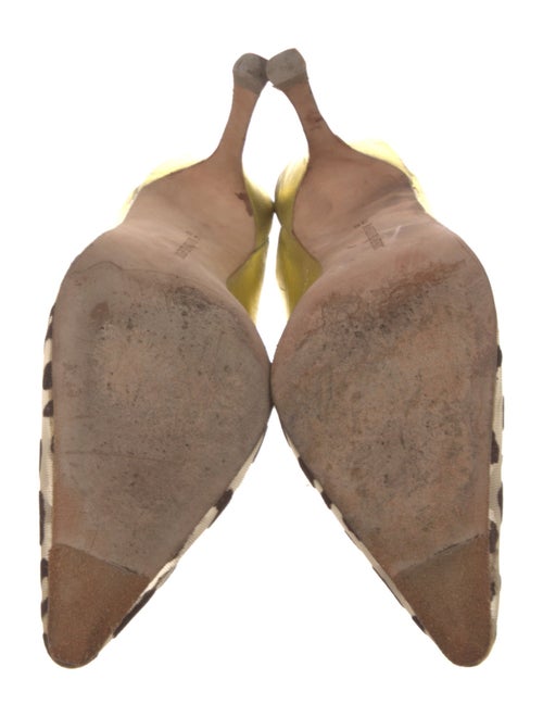 Manolo Blahnik Mesh Animal Print Slingback Pumps