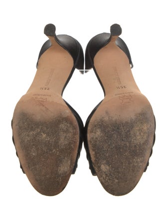 Manolo Blahnik Satin Crystal Embellishments D'Orsay Pumps