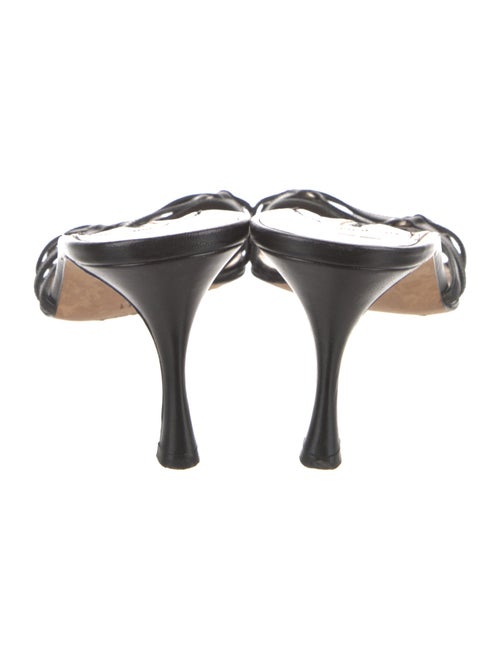 Manolo Blahnik Satin Crystal Embellishments Slides