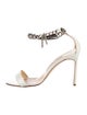 Manolo Blahnik Patent Leather Chain-Link Accents Slingback Sandals