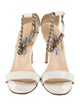 Manolo Blahnik Patent Leather Chain-Link Accents Slingback Sandals