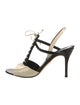 Manolo Blahnik Patent Leather Colorblock Pattern Slingback Sandals