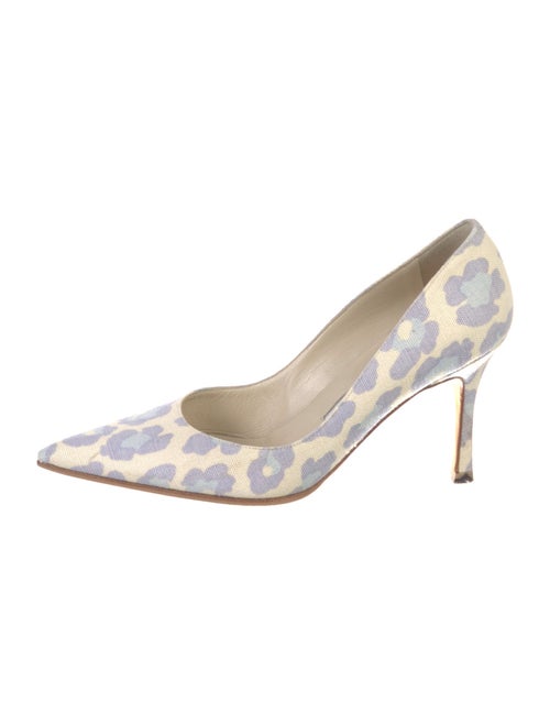 Manolo Blahnik Canvas Animal Print Pumps