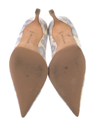 Manolo Blahnik Canvas Animal Print Pumps