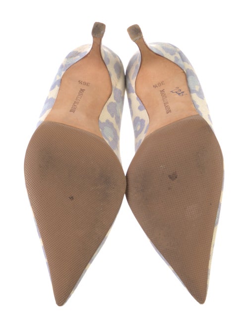 Manolo Blahnik Canvas Animal Print Pumps