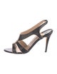 Manolo Blahnik Leather Scalloped Accent T-Strap Sandals