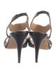 Manolo Blahnik Leather Scalloped Accent T-Strap Sandals