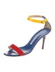 Manolo Blahnik Patent Leather Colorblock Pattern Sandals