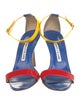 Manolo Blahnik Patent Leather Colorblock Pattern Sandals