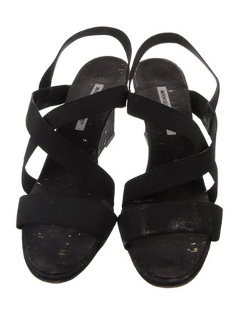 Manolo Blahnik Cutout Accent Slingback Sandals