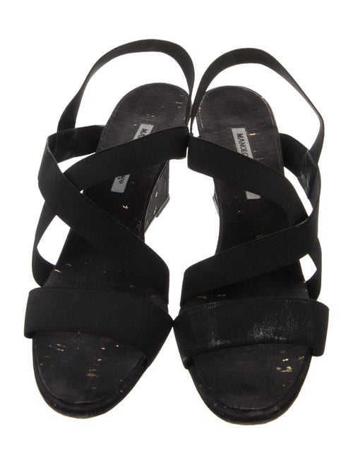 Manolo Blahnik Cutout Accent Slingback Sandals