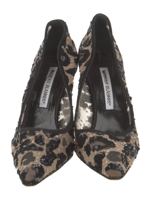 Manolo Blahnik Sequins Animal Print Pumps