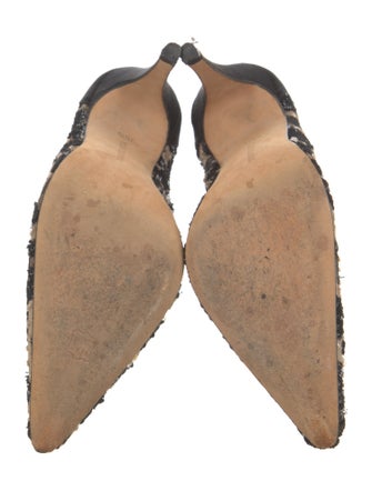 Manolo Blahnik Sequins Animal Print Pumps