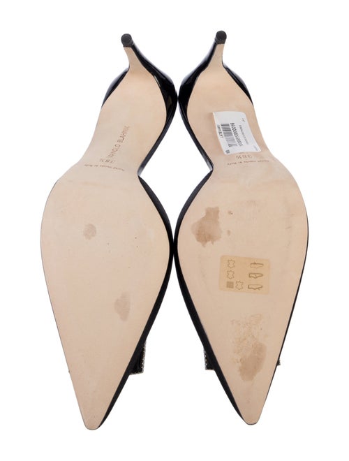 Manolo Blahnik Satin Crystal Embellishments Mules