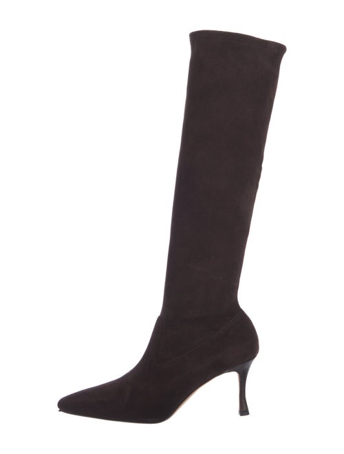 Manolo Blahnik Suede Sock Boots