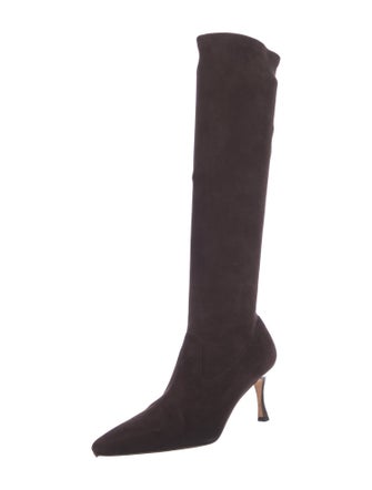 Manolo Blahnik Suede Sock Boots