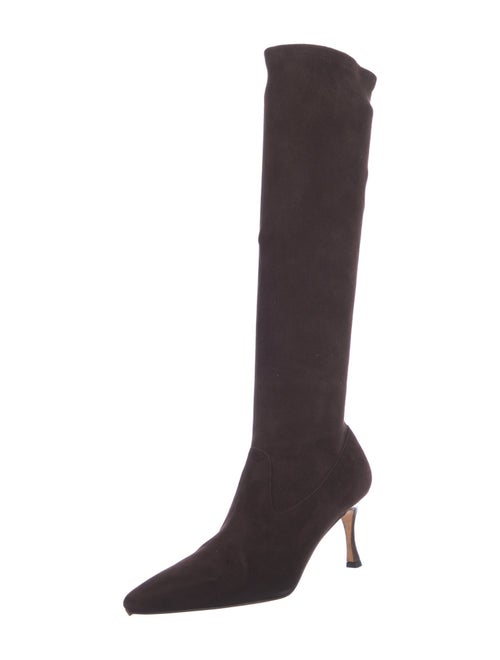 Manolo Blahnik Suede Sock Boots
